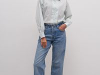 Рубашка из хлопка с отложным воротником