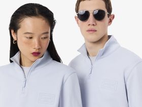 Хлопковая толстовка Lacoste унисекс с воротником-стойкой