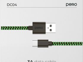Кабель Pero DC-04 USB / USB-C 2 м Зелёный