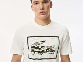 Мужская хлопковая футболка Lacoste стандартного кроя