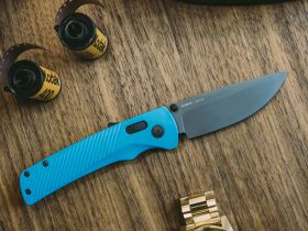 Полуавтоматический складной нож Flash Mk3 Civic Cyan, сталь D2, рукоять синий GRN