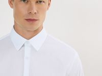 Рубашка из эластичной ткани, Белый