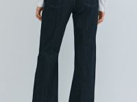 Джинсы клёш с высокой посадкой, Синий