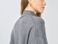 Джемпер с воротником-стойкой, Серый