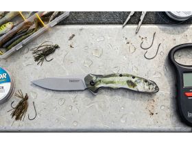 Полуавтоматический складной нож Kershaw Shoreline Bass, сталь 8Cr13MoV, рукоять алюминий
