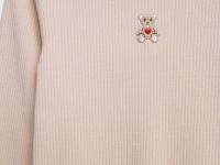 Лонгслив в рубчик для девочек, Бежевый