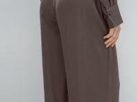 Широкие брюки с эластичным поясом, Коричневый
