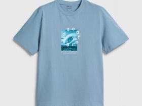 Футболка с морским принтом, Голубой