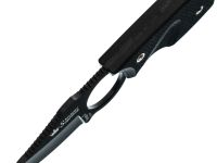 Шейный нож Kizlyar Supreme Amigo X, сталь D2, рукоять G10, черный