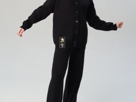 Комплект трикотажный для девочек: брюки, кардиган