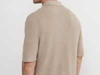 Вязаный кардиган с коротким рукавом, Бежевый