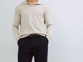 Чиносы из структурной ткани с ремнём, Синий