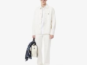 Мужская хлопковая рубашка Lacoste приталенного кроя