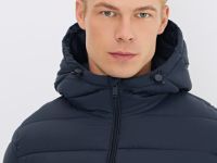 Лёгкая утеплённая куртка с капюшоном, Синий