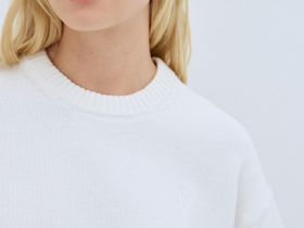 Вязаный джемпер из хлопка, Белый