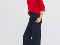 Широкие джинсы с ремнём, Синий