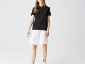 Женское поло Lacoste классического кроя из хлопка пике
