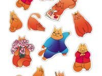 Набор стикеров "Кот Панпан"