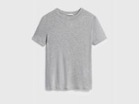 Полупрозрачная футболка в рубчик, Серый