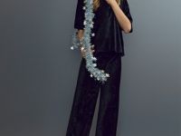 Футболка из велюра для девочек, Черный