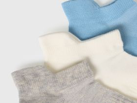 Короткие фитнес носки, 3 пары, Голубой