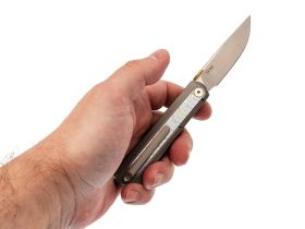 Складной нож Kizer Quoll, сталь S45VN, рукоять Titanium&Rainbow Damascus