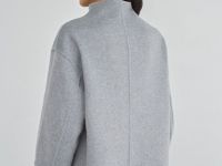 Бомбер из пальтовой ткани, Серый