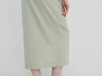 Юбка миди изо льна, Бежевый