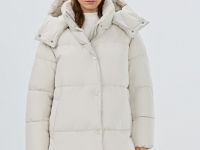 Утеплённая куртка с капюшоном, Бежевый