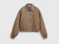 Бомбер из хлопка на молнии, Бежевый