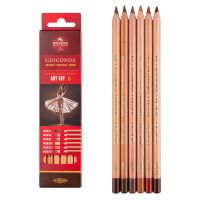 Набор карандашей пастельные Koh-I-Noor "Gioconda Soft 8826 Brown Line" 6 цв, картон. упак., европодв