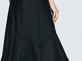 Атласная юбка миди А-силуэта, Черный