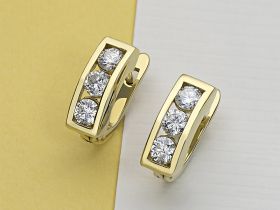 Серьги из желтого золота с бриллиантами э0301сг01120300