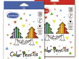 Набор карандашей цветных трехгранных Acmeliae 36 цв, в картонном футляре