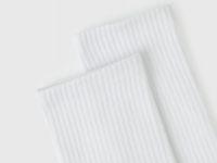 Высокие носки в рубчик, Белый