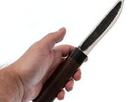 Походный нож Северный, сталь Х12МФ с кованым долом, рукоять ясень