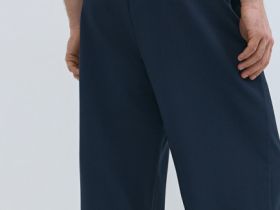 Широкие брюки на кулиске, Синий