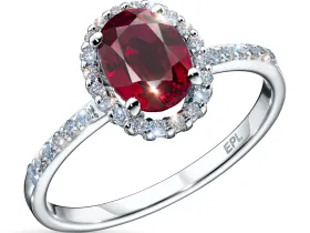 Кольцо из белого золота с рубином э4799кц11210402