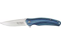 Складной нож CRKT Ripple Blue Combo, сталь Acuto 440, рукоять нержавеющая сталь 420J2