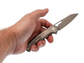 Складной нож Dr.Tech D4281G, сталь M390, рукоять TC4, серый