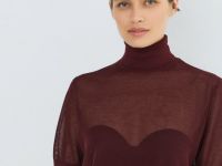 Полупрозрачный джемпер с коротким рукавом, Фиолетовый