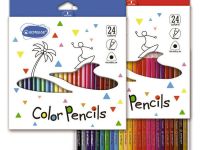 Набор карандашей цветных трехгранных Acmeliae 24 цв, в картонном футляре