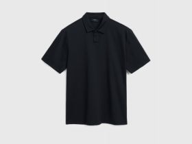 Поло из мерсеризованного хлопка, Черный