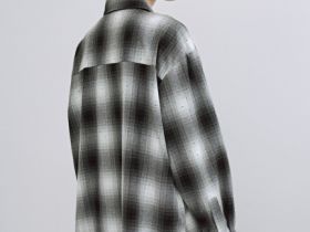 Рубашка в клетку со стразами, Черный