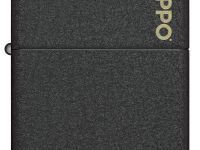 Зажигалка ZIPPO Logo с покрытием Black Crackle™, латунь/сталь, чёрная, матовая, 38x13x57 мм