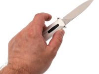 Автоматический нож Daggerr Кощей Slim SW, сталь D2, рукоять белый алюминий