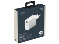 Сетевое зарядное устройство Deppa Wall charger (11397) 65W/ 5A (USB-A/ Type-C/ PD 3.0/ QC 3.0) с индикатором (белый)