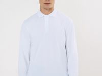 Поло с длинным рукавом, Белый