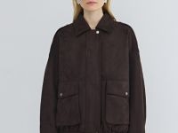 Бомбер из искусственной замши, Коричневый