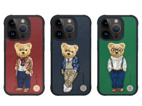 Чехол-накладка Zuck Bear London Classic Kapak - Westminster Ace для Apple iPhone 15 Pro Max искусcтвенная кожа (синий)